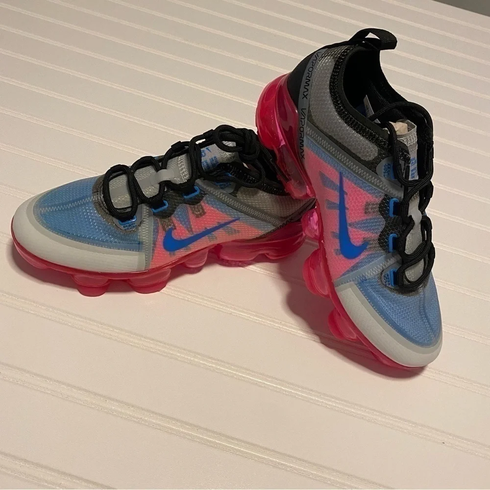 Nike Air VaporMax 2019 GS Photo Blue Pink Blast Size 4.5Y Women 6 AJ2616-008 NWT